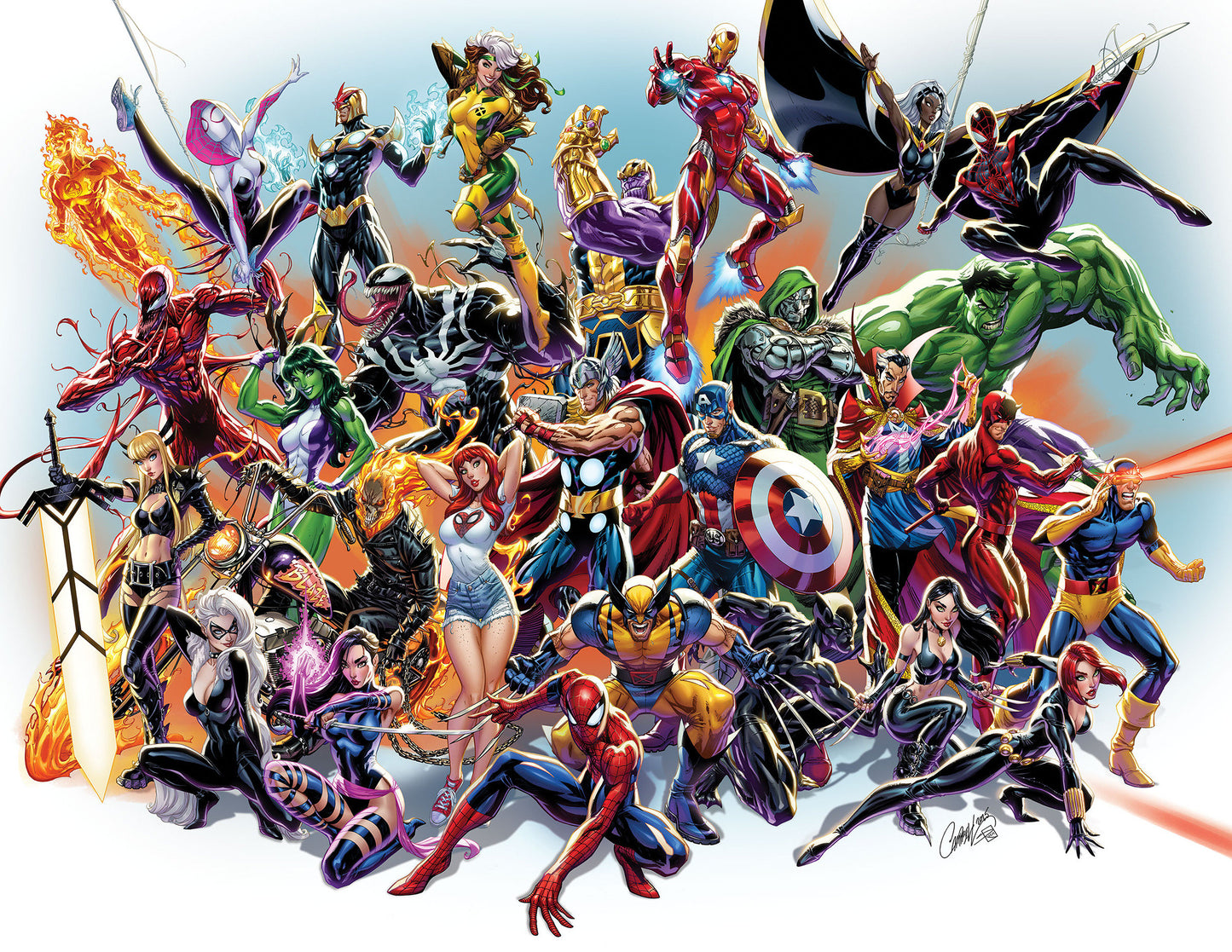 Marvel Universe By J. Scott Campbell Poster
