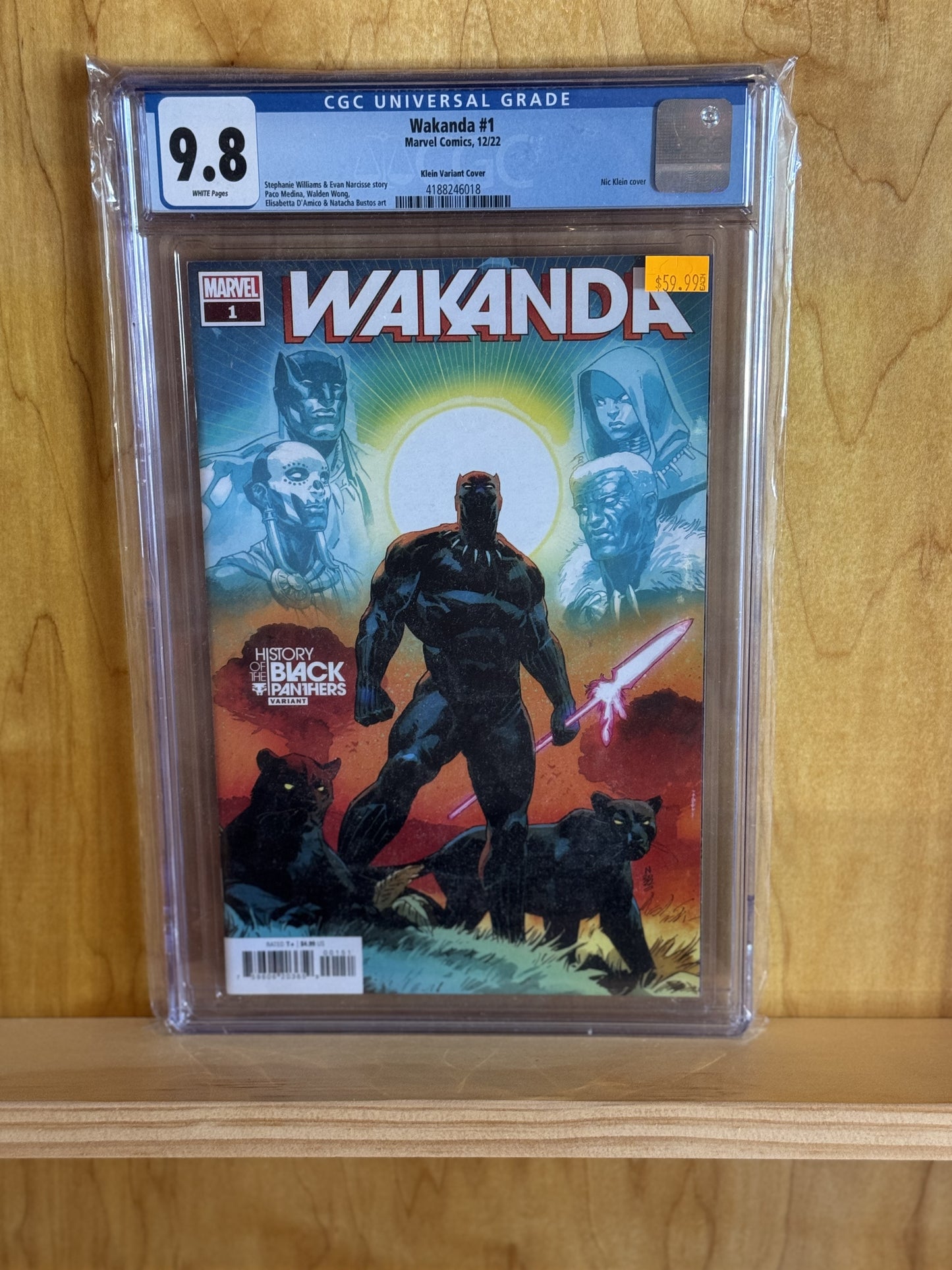 Wakanda #1 (of 5) 1:25 Klein Variant Cover CGC Graded 9.8