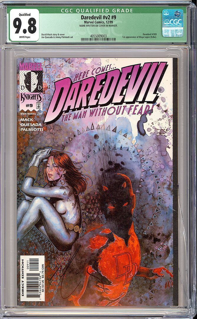 Daredevil Vol.2 #9 Signed David Mack 1st App. Echo 1999 CGC 9.8 Qualified Grade