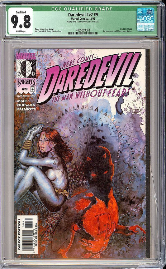 Daredevil Vol.2 #9 Signed David Mack 1st App. Echo 1999 CGC 9.8 Qualified Grade