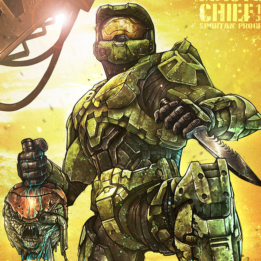 Signed Shane Molina Print - "117 - Master Chief"