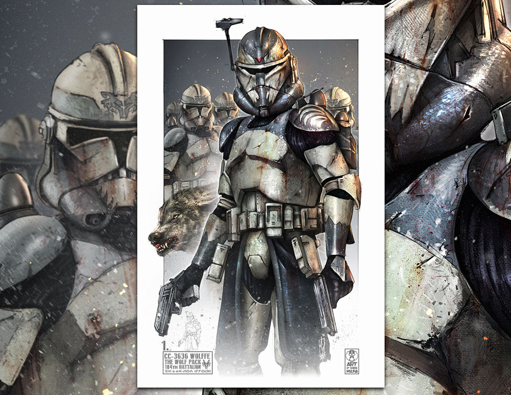 Signed Shane Molina Print - "CC-3636 WOLFFE - 1”