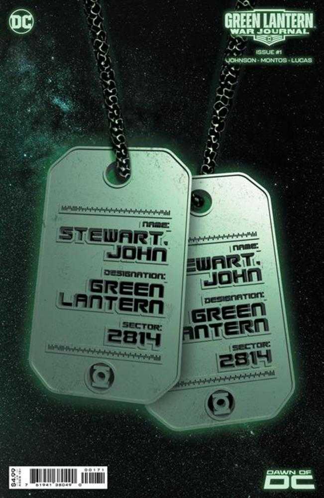 Green Lantern War Journal #1 Cover E John Stewart Glow-In-The-Dark Dog Tag Card Stock Variant